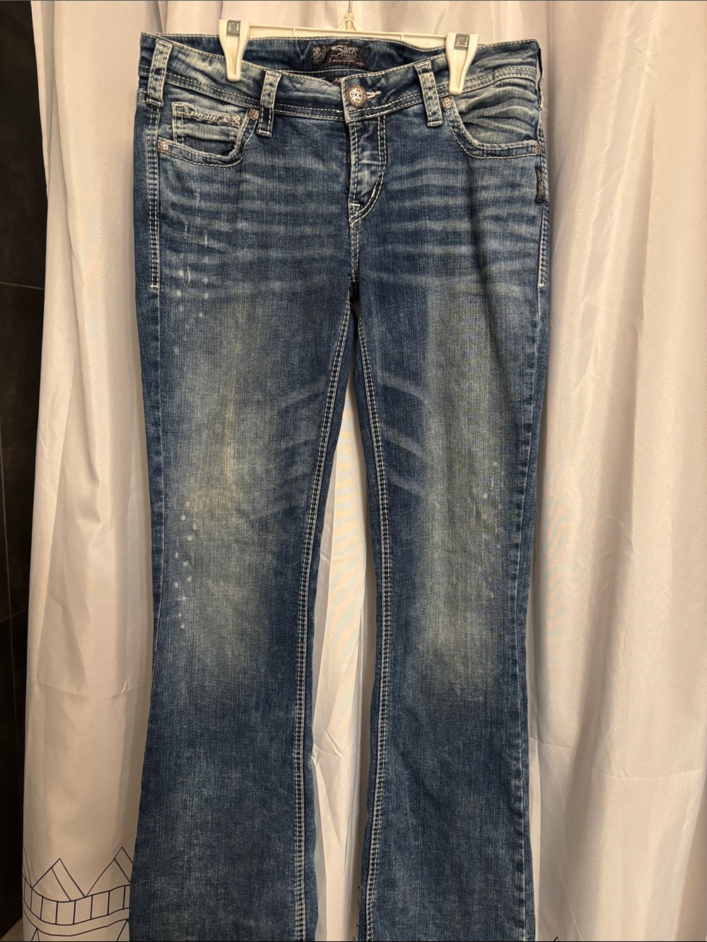 Silver Aiko women’s Blue Washed Denim Jeans size W 32 x 33 L